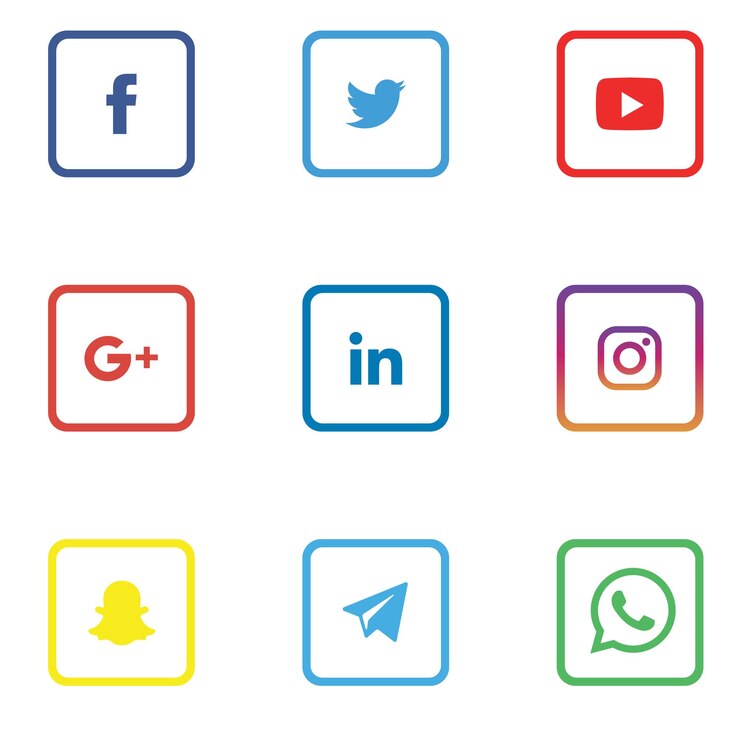 flat social media icons