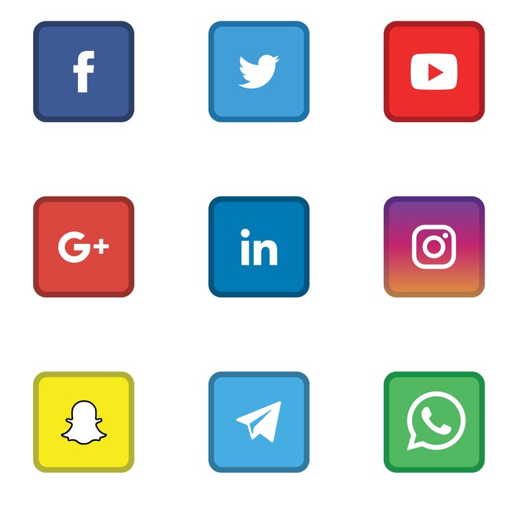 flat social media icons
