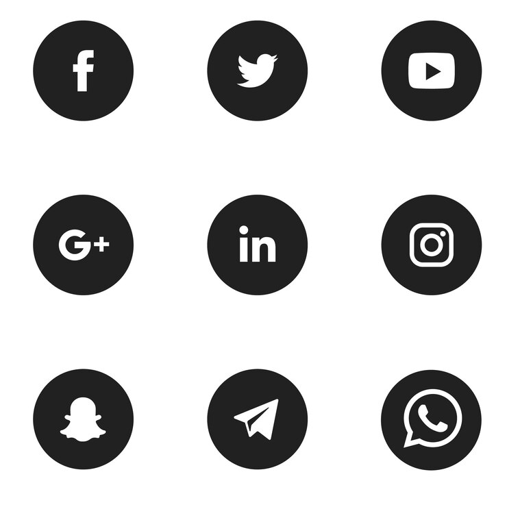 flat social media icons