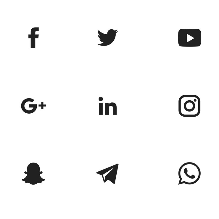 flat social media icons