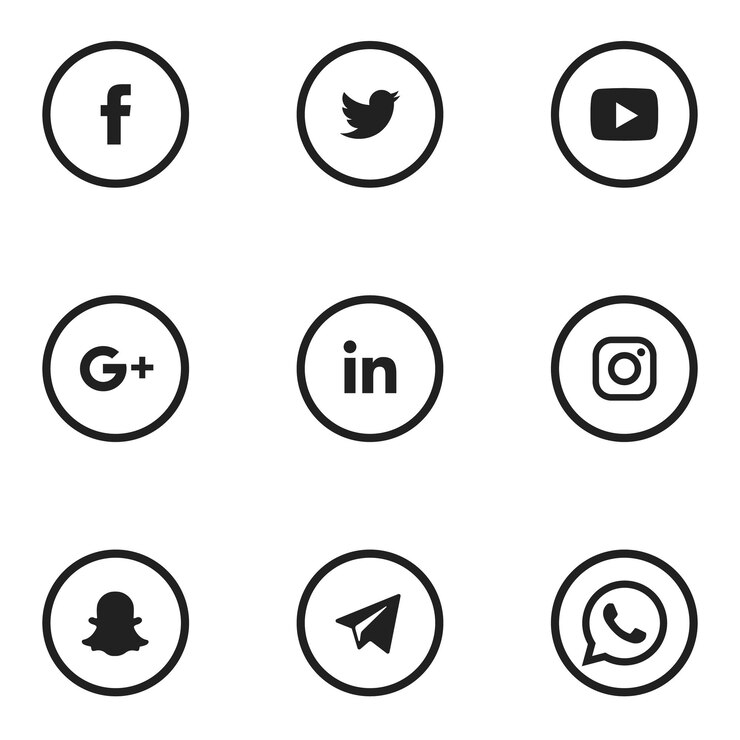 flat social media icons