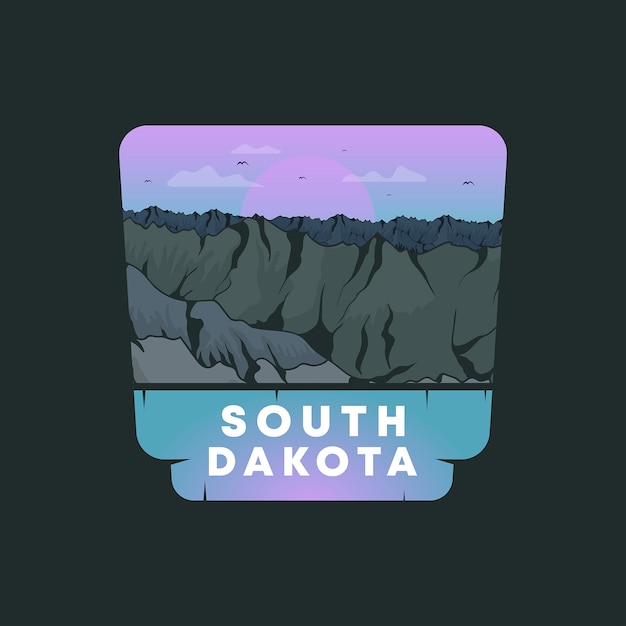 Vector flat south dakota illustration emblem