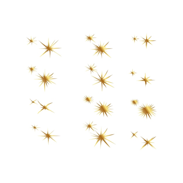 Vector flat sparkling star collection vector