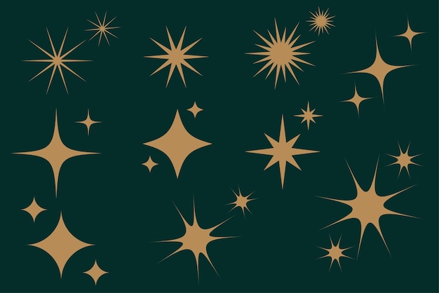 Vector flat sparkling star illustration