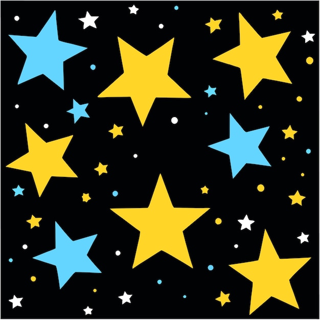 Vector flat sparkling stars collection vector or stars pattern design