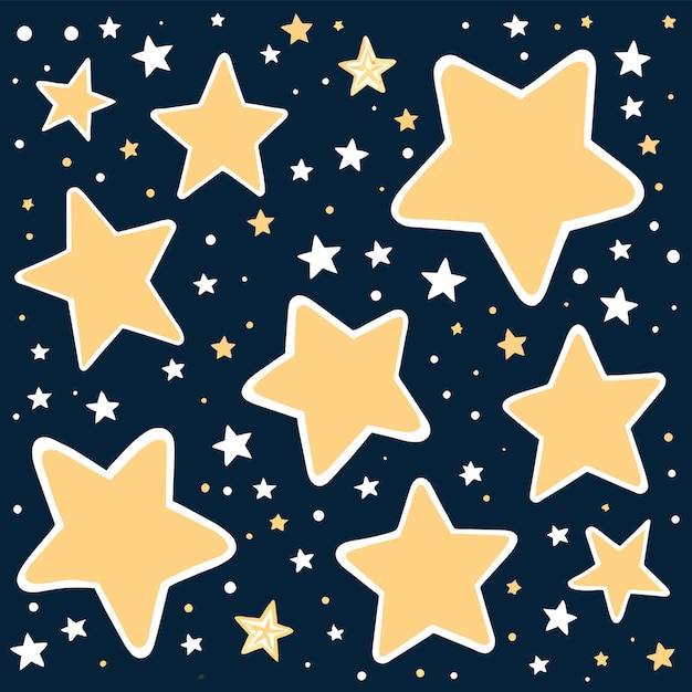 Flat sparkling stars collection vector or stars pattern design