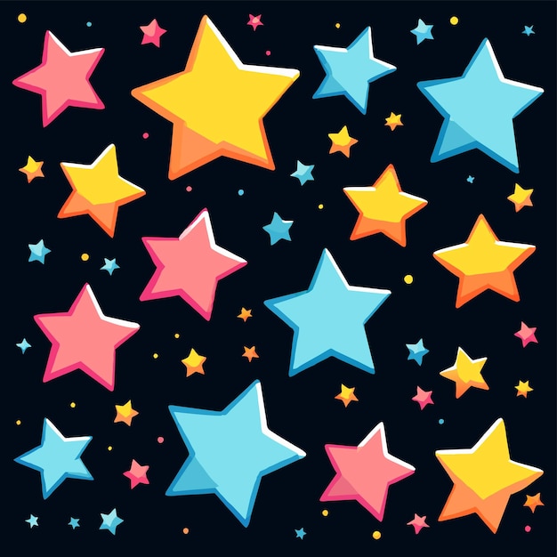 flat sparkling stars collection vector or stars pattern design