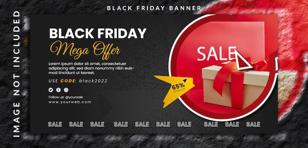 Flat special black friday horizontal vertical sale banner template