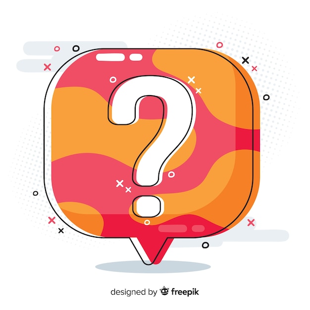 Vector flat speech bubble with question mark