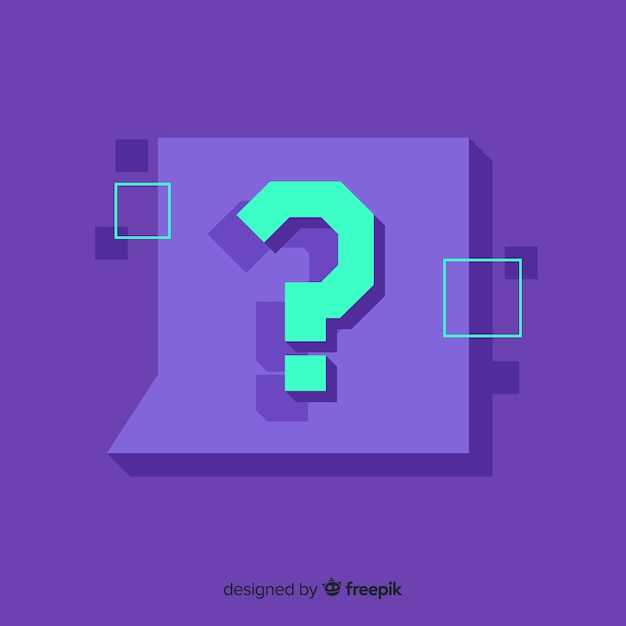 Vector flat speech bubble with question marks