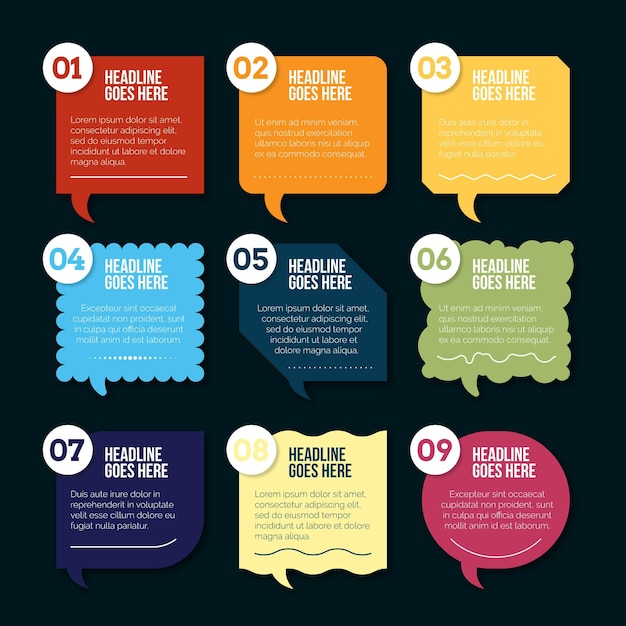 Vector flat speech bubbles infographics