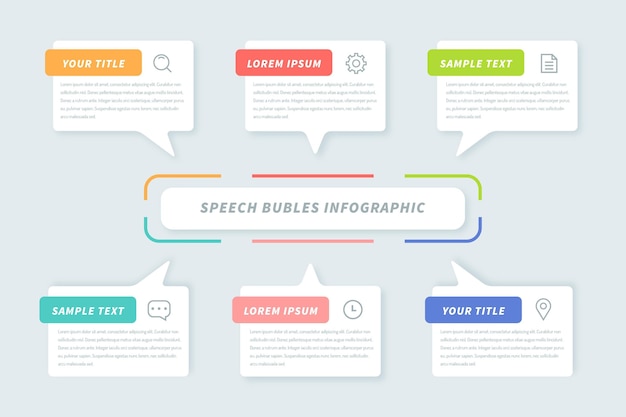 Flat speech bubles infographics
