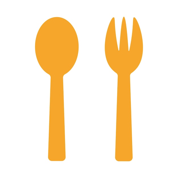 Flat Spoon And Fork Vector Illustration