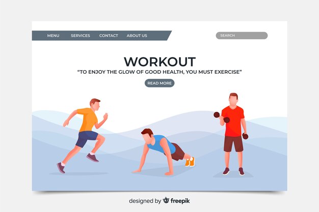 Flat sport landing page template