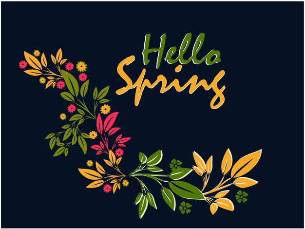 Vector flat spring floral frame