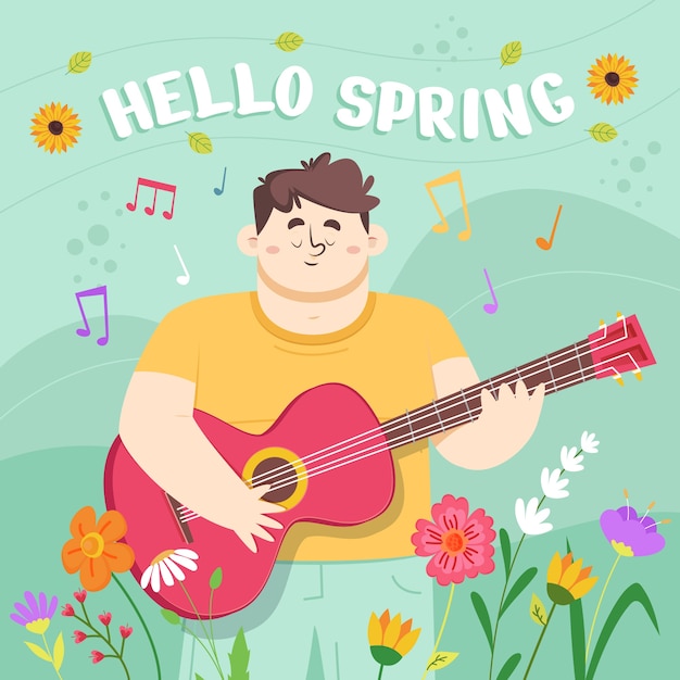 Vector flat spring illustration