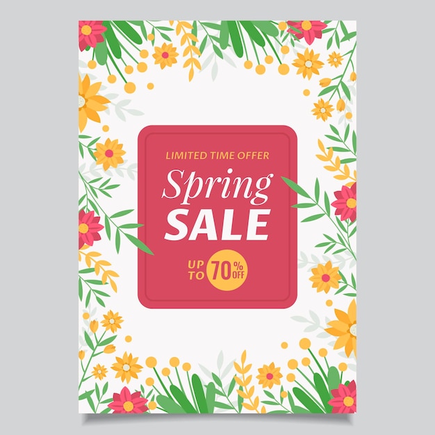 flat spring sale flyer template