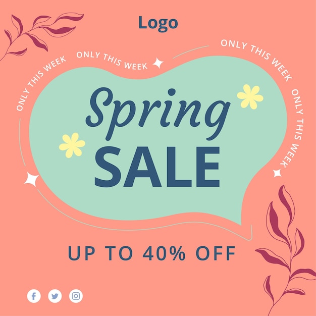 flat spring sale instagram posts