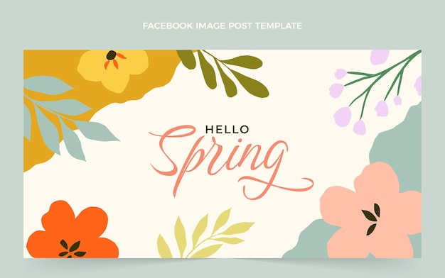 Vector flat spring social media post template