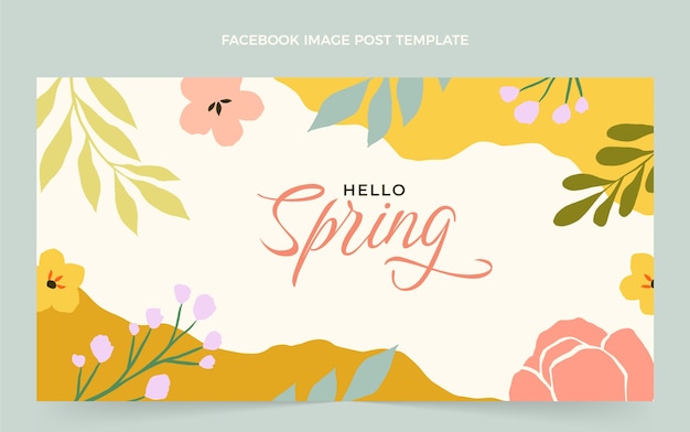 Vector flat spring social media post template