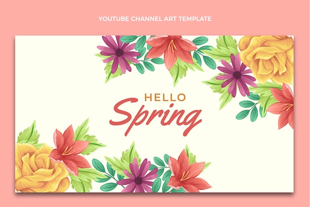 Vector flat spring youtube channel art