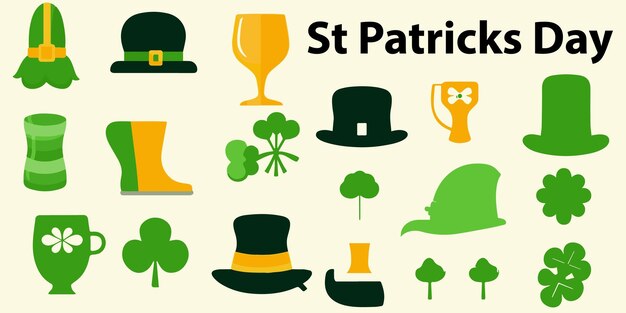 Flat ST Patrick039s day vector illustration