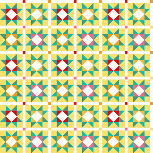 Vector flat star geometric pattern