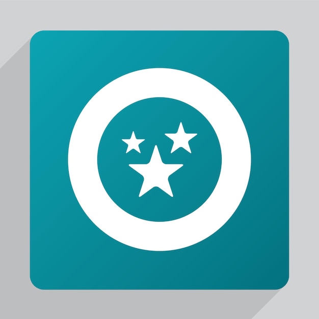 Flat stars icon, white on green background