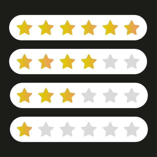 Vector flat stars rating for game level design. yellow star. vector illustration.