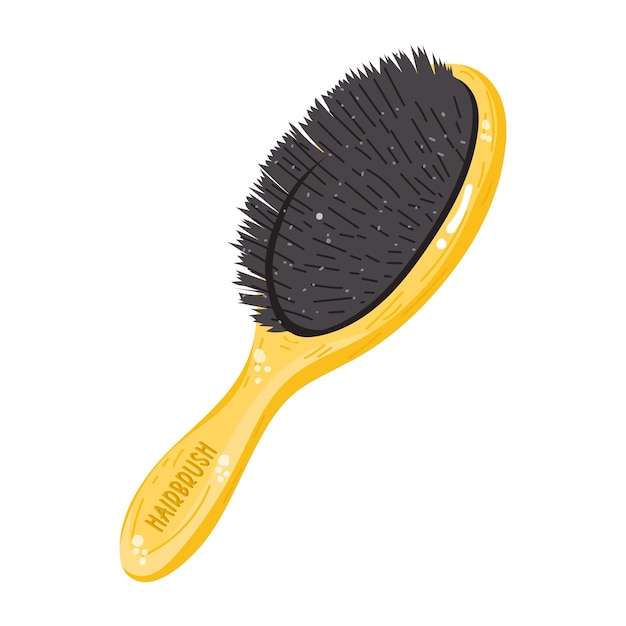 Vector a flat sticker icon of hairbrush