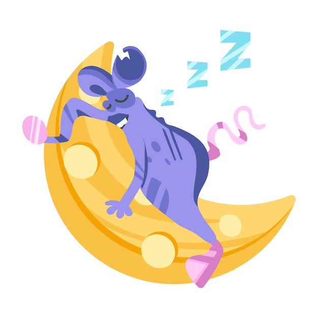 A flat sticker of lazy rat