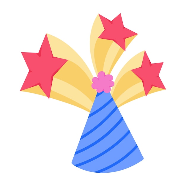 A flat sticker of party cap