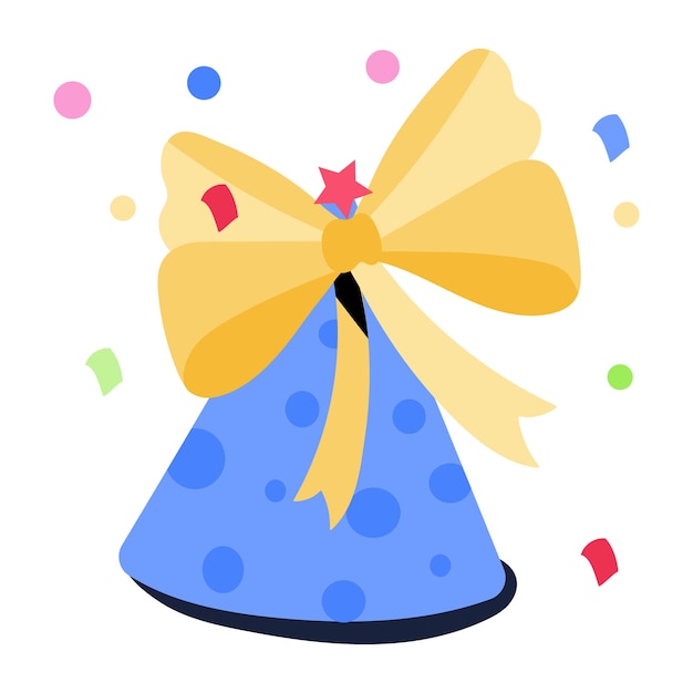 A flat sticker of party cap