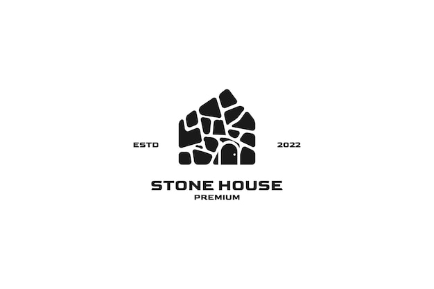 Vector flat stone house logo vector icon illustration idea