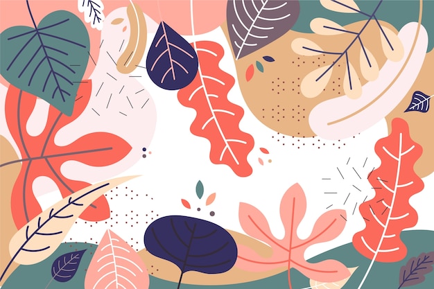 Vector flat style abstract floral background