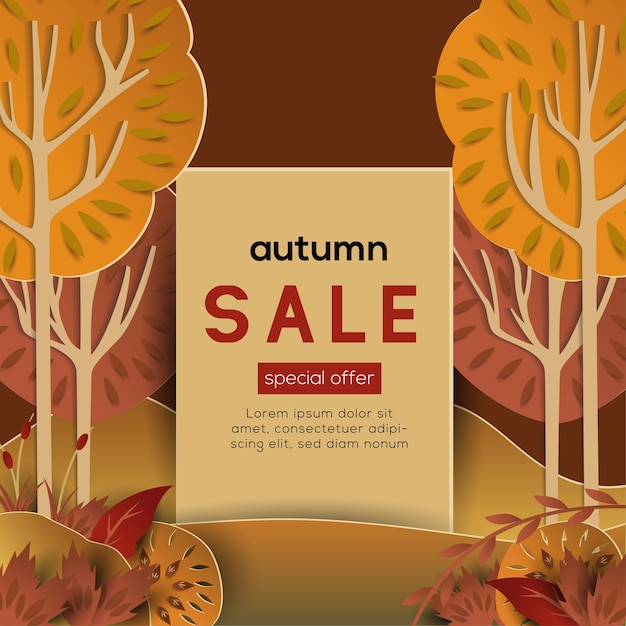 Vector flat style autumn sale sign