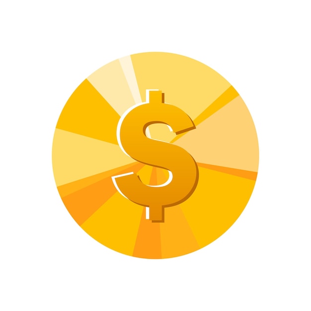 Flat style coin vector icon