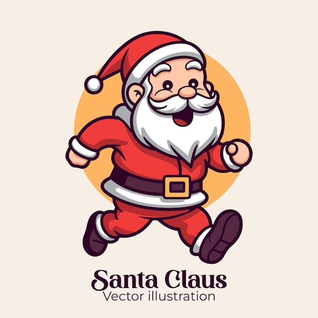 Flat style cute santa claus cartoon isolated vector illustration for merry christmas