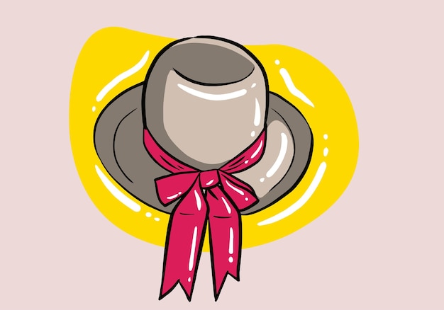 Flat Style Floppy Hat Vector illustartion Cartoon style Woman's Hat flat vector icon