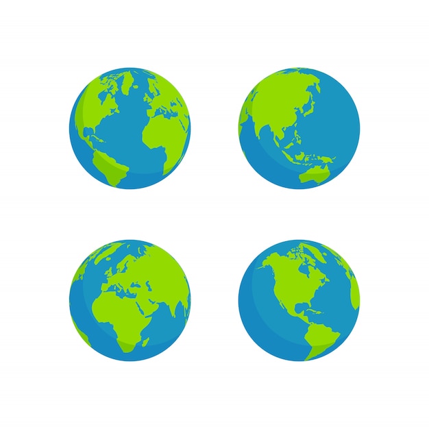 Vector flat style globe design