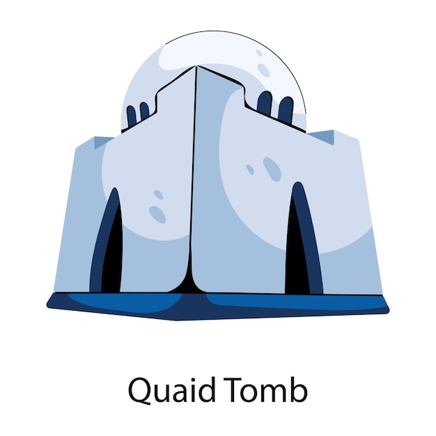 A flat style icon of quaid tomb