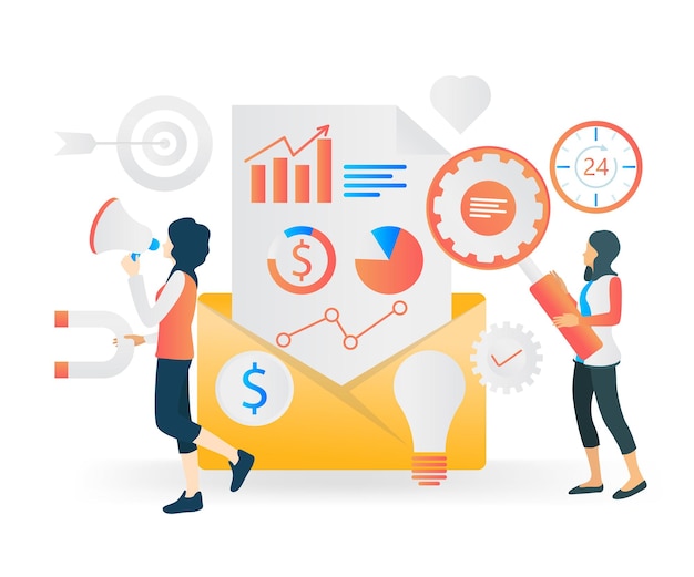 Flat style illustration about business marketing strategy