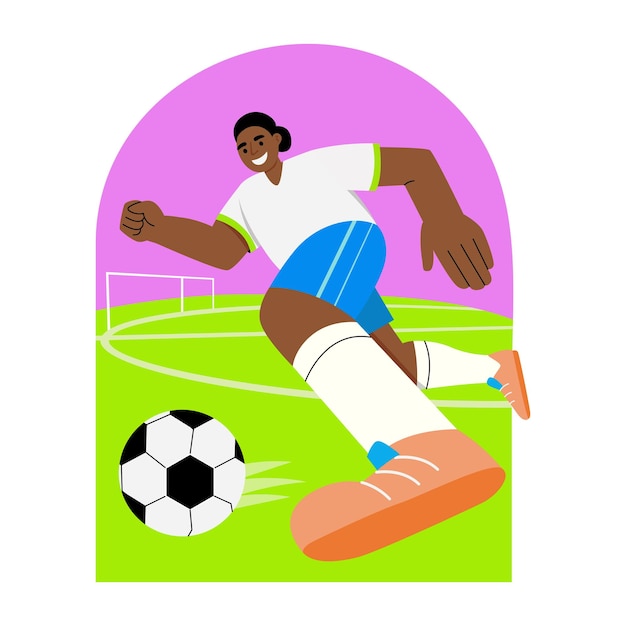 a flat style illustration of a football player