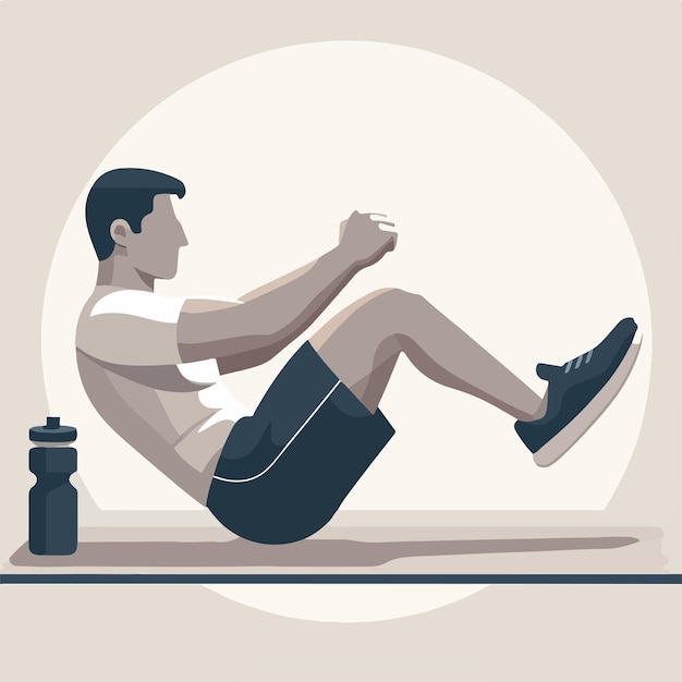 flat style illustration man squad workout