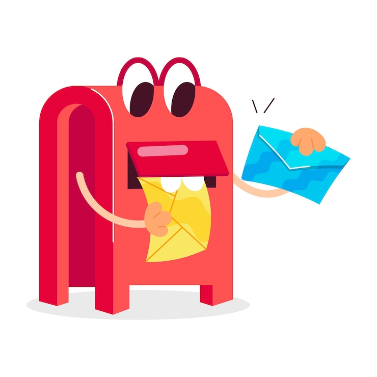 Vector flat style mail service stickers