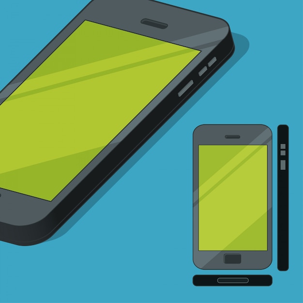 Vector flat style mobile phone concept illustration