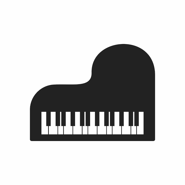 flat style piano icon on white background