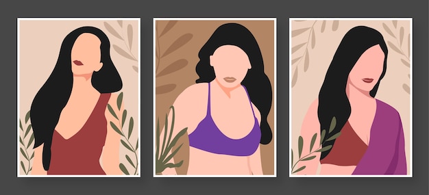 flat style premium vector girl illustration design - girl avatar