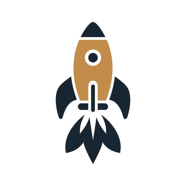 flat style rocket launch icon startup and innovation concept rocket logo vector illustration