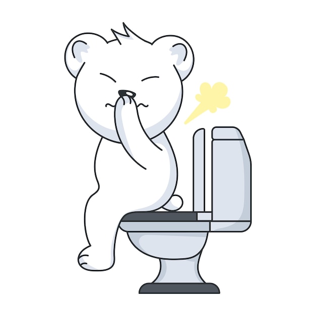 A flat style sticker depicting toilet sitting